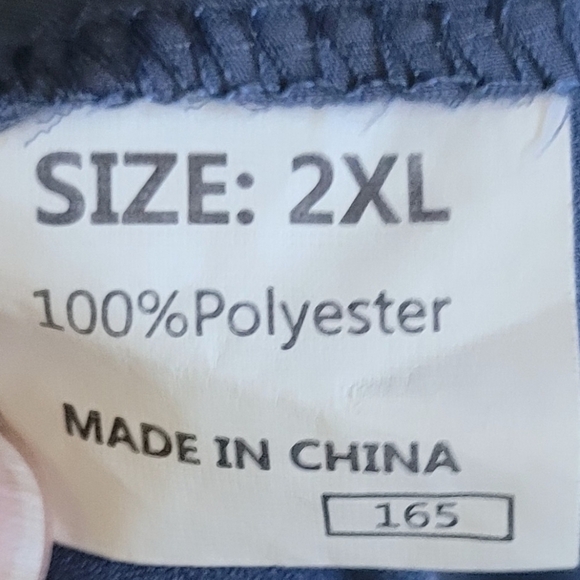 2X Blue Short Bell Sleeve Office Work Career Blouse Flowy - Picture 3 of 3